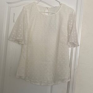 Market & Spruce Ezide Flutter Sleeve Mixed Material Top